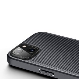 Dux Ducis Fino dėklo dangtelis padengtas nailono medžiaga iPhone 14 Plus juodas