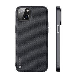 Dux Ducis Fino dėklo dangtelis padengtas nailono medžiaga iPhone 14 Plus juodas