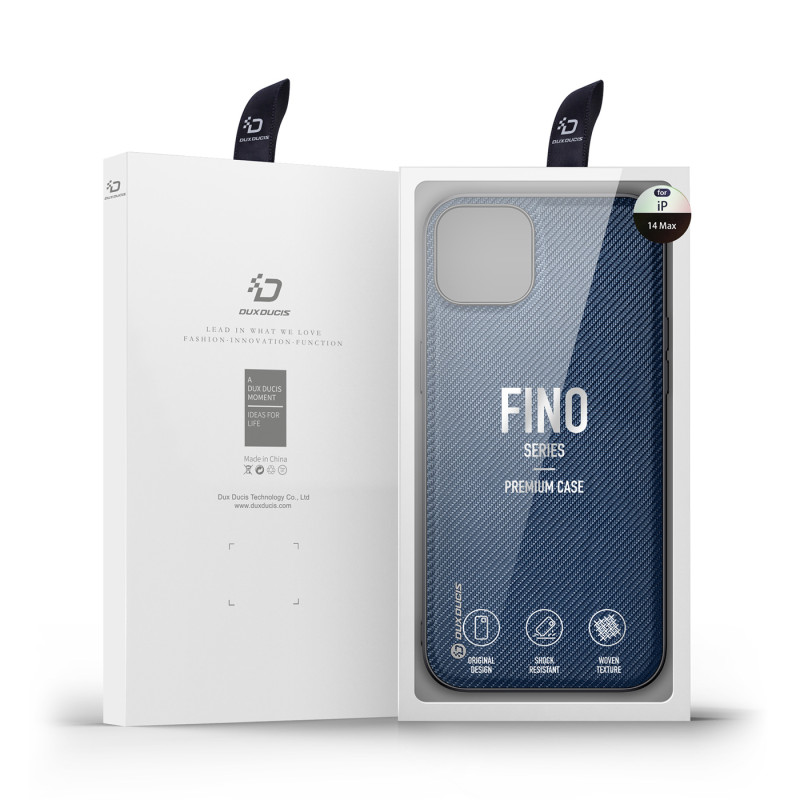 Dux Ducis Fino dėklo dangtelis padengtas nailono medžiaga iPhone 14 Plus mėlyna