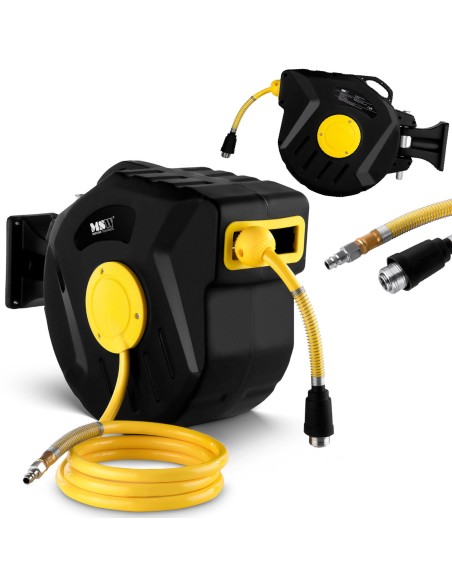 Žarna Pneumatinė slėgio žarna ant ritės, automatinis būgnas 18 bar 15 m + 1,5 m Žarna Pneumatinė slėgio žarna ant ritės, automatinis būgnas 18 bar 15 m + 1,5 m
