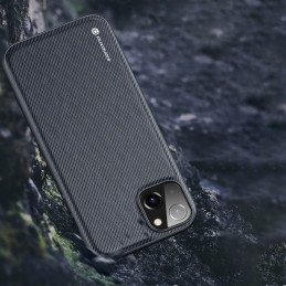 Dux Ducis Fino dėklo dangtelis padengtas nailono medžiaga iPhone 14 Plus raudonas