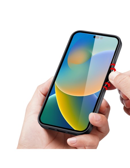 Dux Ducis Fino dėklas, dangtelis padengtas nailono medžiaga, iPhone 14 Pro, mėlynas