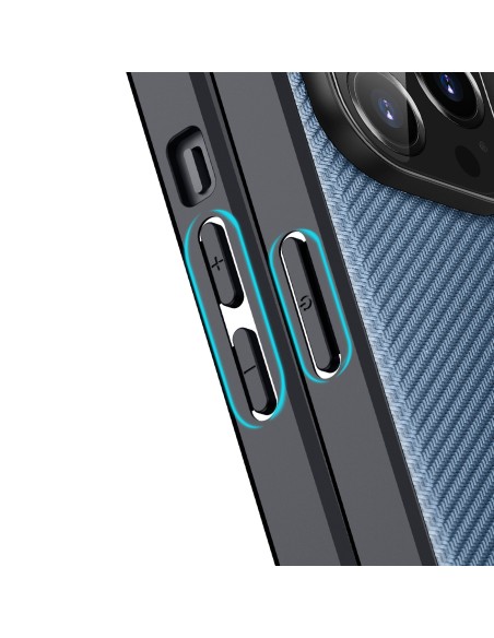 Dux Ducis Fino dėklas, dangtelis padengtas nailono medžiaga, iPhone 14 Pro, mėlynas