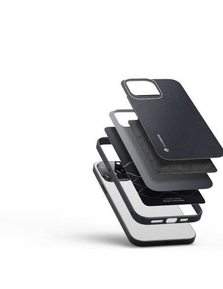 Dux Ducis Fino dėklas, dangtelis padengtas nailono medžiaga, iPhone 14 Pro Max, juodas Dux Ducis Fino dėklas, dangtelis padengtas nailono medžiaga, iPhone 14 Pro Max, juodas