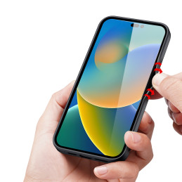 Dux Ducis Fino dėklas, dangtelis padengtas nailono medžiaga, iPhone 14 Pro Max, juodas