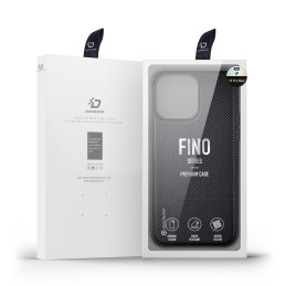 Dux Ducis Fino dėklas, dangtelis padengtas nailono medžiaga, iPhone 14 Pro Max, juodas