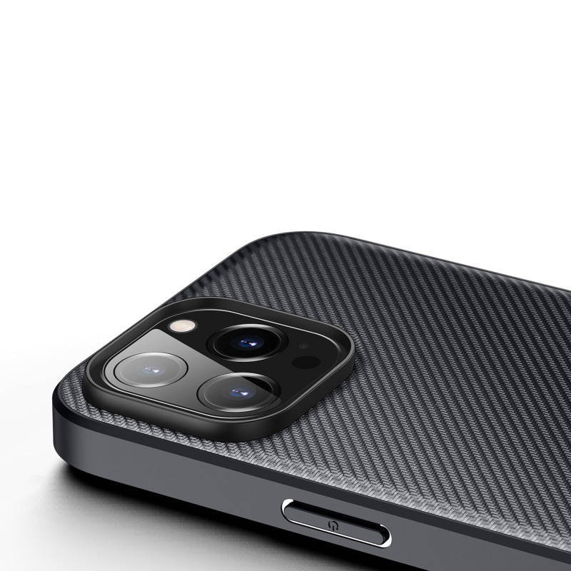 Dux Ducis Fino dėklas, dangtelis padengtas nailono medžiaga, iPhone 14 Pro Max, juodas