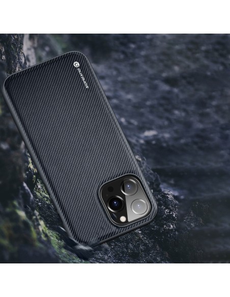 Dux Ducis Fino dėklas, dangtelis padengtas nailono medžiaga, iPhone 14 Pro Max, juodas Dux Ducis Fino dėklas, dangtelis padengtas nailono medžiaga, iPhone 14 Pro Max, juodas