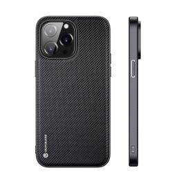Dux Ducis Fino dėklas, dangtelis padengtas nailono medžiaga, iPhone 14 Pro Max, juodas