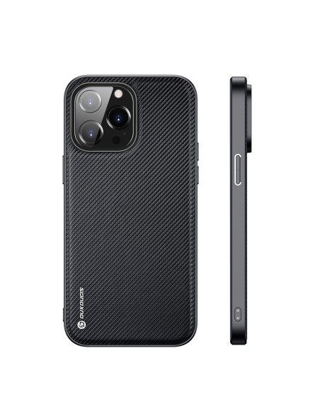 Dux Ducis Fino dėklas, dangtelis padengtas nailono medžiaga, iPhone 14 Pro Max, juodas Dux Ducis Fino dėklas, dangtelis padengtas nailono medžiaga, iPhone 14 Pro Max, juodas