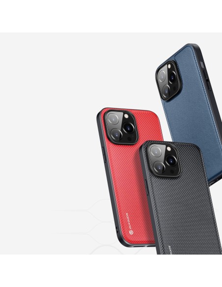 Dux Ducis Fino dėklas, dangtelis padengtas nailono medžiaga, iPhone 14 Pro Max, mėlynas