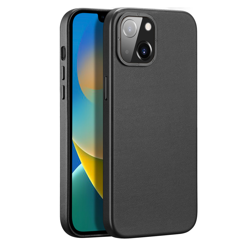 „Dux Ducis Grit“ odinis dėklas, skirtas „iPhone 14“ elegantiškas dirbtinės odos dangtelis (suderinamas su „MagSafe“) juo...