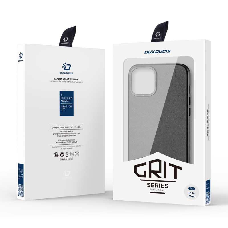 „Dux Ducis Grit“ odinis dėklas, skirtas „iPhone 14 Plus“ elegantiškas dirbtinės odos dangtelis (suderinamas su „MagSafe“...
