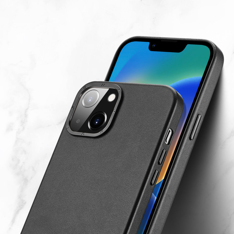 „Dux Ducis Grit“ odinis dėklas, skirtas „iPhone 14 Plus“ elegantiškas dirbtinės odos dangtelis (suderinamas su „MagSafe“...
