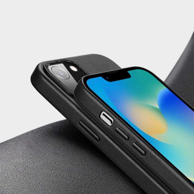 „Dux Ducis Grit“ odinis dėklas, skirtas „iPhone 14 Plus“ elegantiškas dirbtinės odos dangtelis (suderinamas su „MagSafe“...