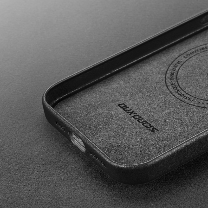 „Dux Ducis Grit“ odinis dėklas, skirtas „iPhone 14 Plus“ elegantiškas dirbtinės odos dangtelis (suderinamas su „MagSafe“...