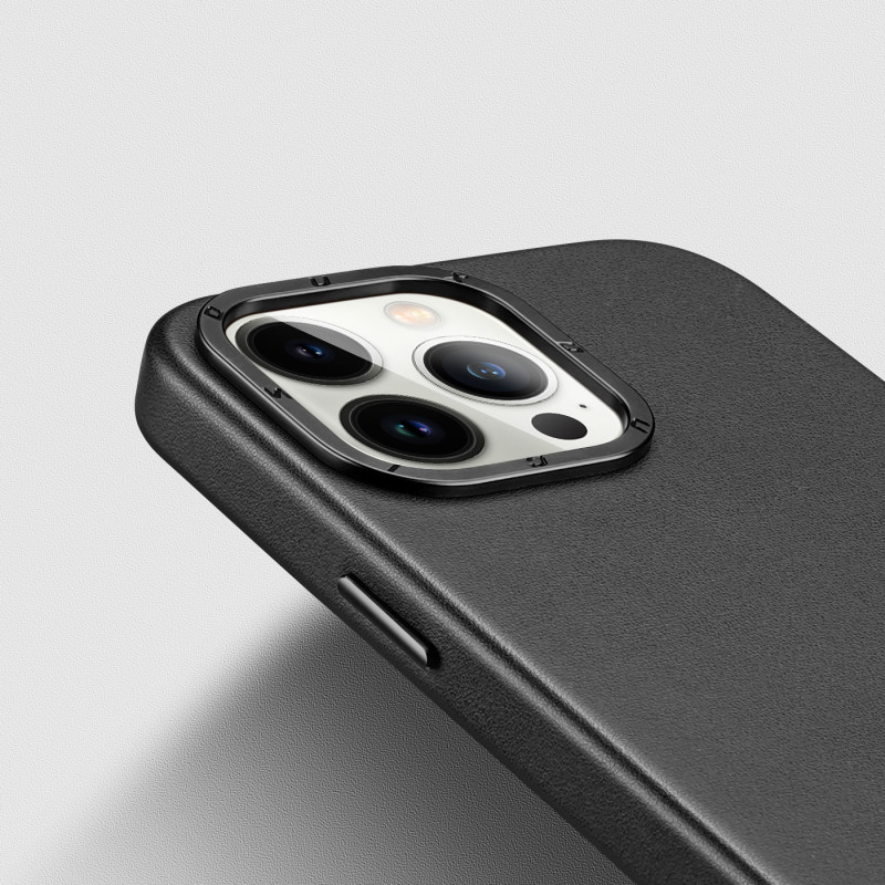 „Dux Ducis Grit“ odinis dėklas, skirtas „iPhone 14 Pro“ elegantiškas dirbtinės odos dangtelis (suderinamas su „MagSafe“)...