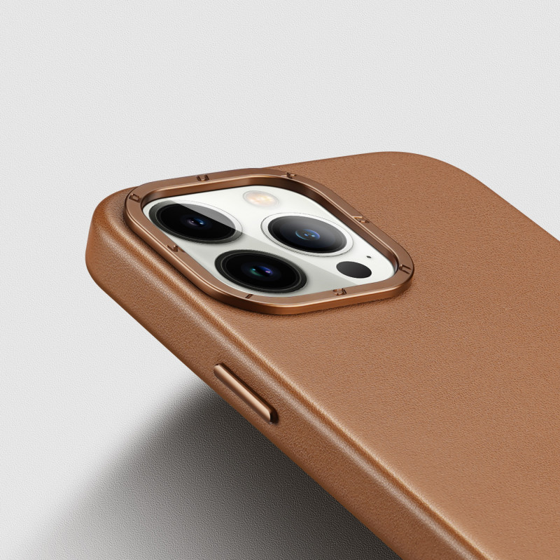 „Dux Ducis Grit“ odinis dėklas, skirtas „iPhone 14 Pro“ elegantiškas dirbtinės odos dangtelis (suderinamas su „MagSafe“)...