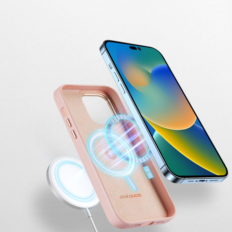 „Dux Ducis Grit“ odinis dėklas, skirtas „iPhone 14 Pro“ elegantiškas dirbtinės odos dangtelis (suderinamas su „MagSafe“)...