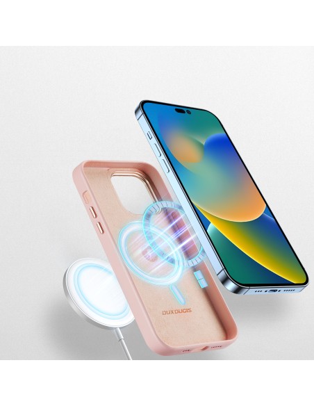 „Dux Ducis Grit“ odinis dėklas, skirtas „iPhone 14 Pro“ elegantiškas dirbtinės odos dangtelis (suderinamas su „MagSafe“)...