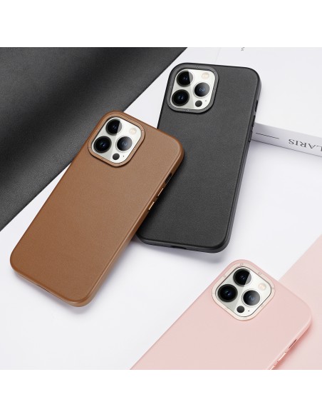 „Dux Ducis Grit“ odinis dėklas, skirtas „iPhone 14 Pro“ elegantiškas dirbtinės odos dangtelis (suderinamas su „MagSafe“)...