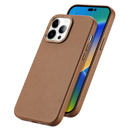 Dux Ducis Grit odinis dėklas, skirtas iPhone 14 Pro Max Elegantiškas dirbtinės odos dangtelis (suderinamas su MagSafe) R...