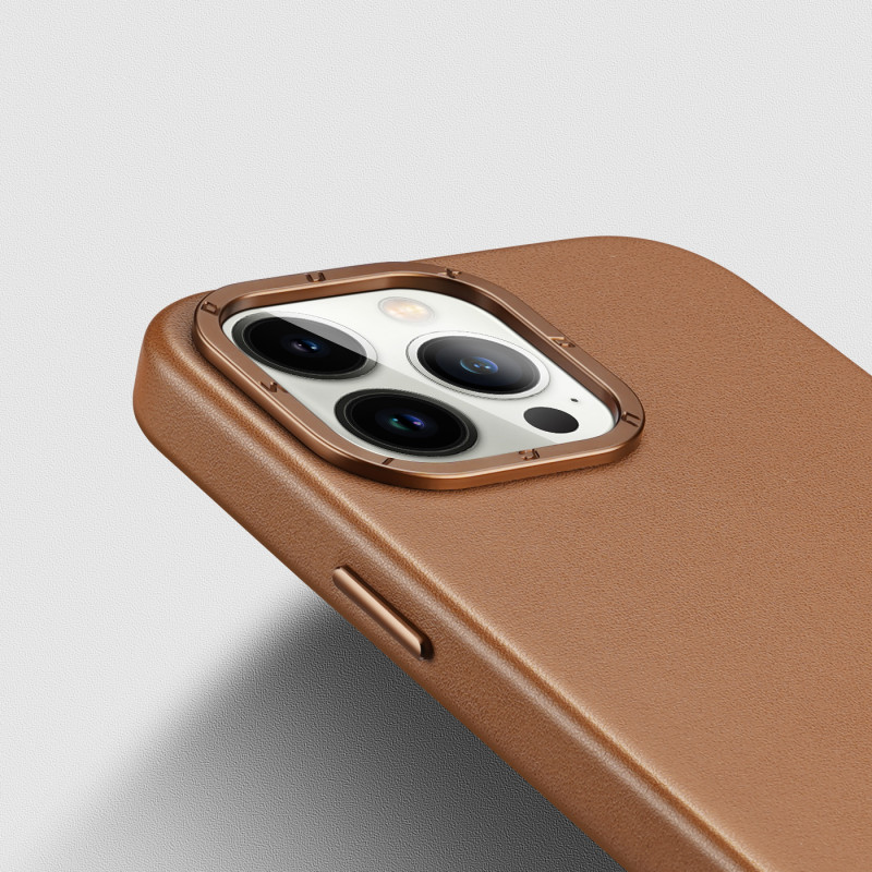 Dux Ducis Grit odinis dėklas, skirtas iPhone 14 Pro Max Elegantiškas dirbtinės odos dangtelis (suderinamas su MagSafe) R...