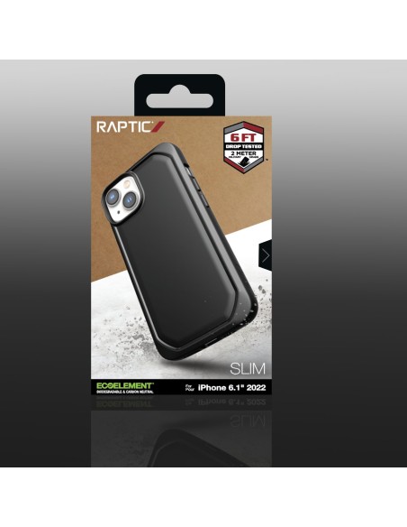 Raptic X-Doria Slim Case iPhone 14 dėklas, juodas galinis dangtelis Raptic X-Doria Slim Case iPhone 14 dėklas, juodas galinis dangtelis