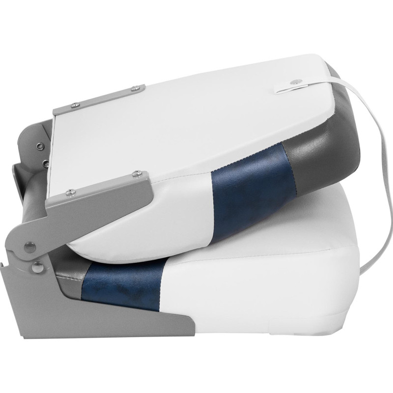 Fotelio sulankstoma sėdynė motorinei valčiai 40 x 42 x 51 cm baltai tamsiai mėlyna-antracito