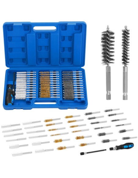 Kotelių šepečiai nailono plieno žalvaris 1/4'' - 38 el. Kotelių šepečiai nailono plieno žalvaris 1/4'' - 38 el.