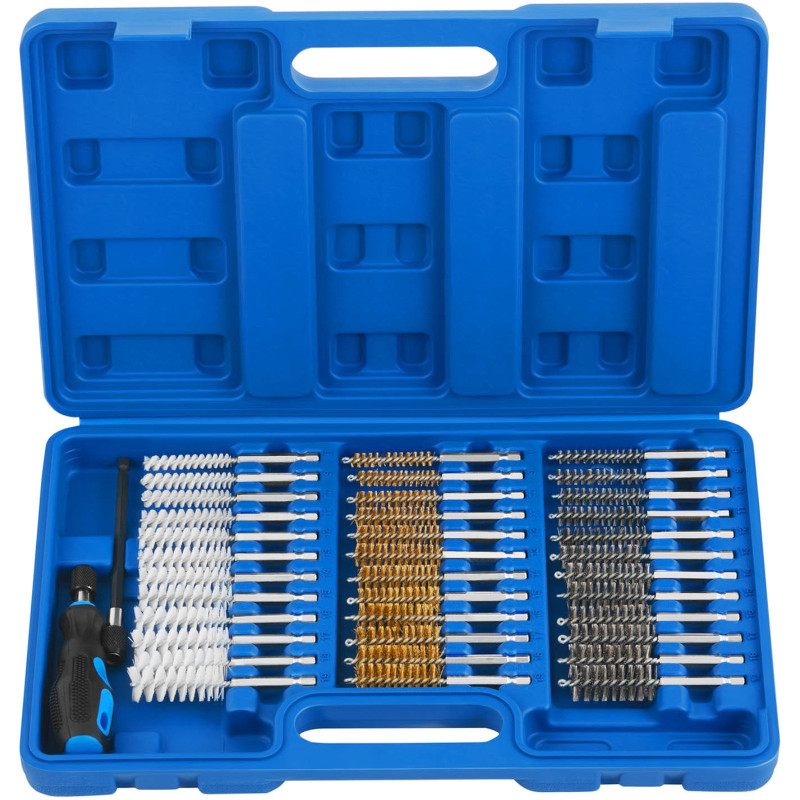 Kotelių šepečiai nailono plieno žalvaris 1/4'' - 38 el.