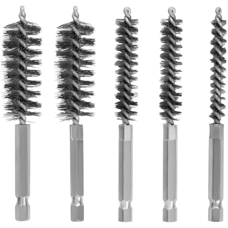 Kotelių šepečiai nailono plieno žalvaris 1/4'' - 38 el.
