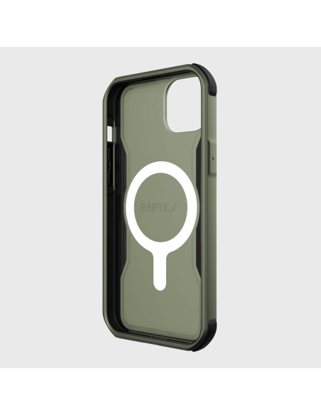 Raptic X-Doria Fort Case iPhone 14 Plus dėklas su MagSafe šarvuotu dangteliu žalios spalvos Raptic X-Doria Fort Case iPhone 14 Plus dėklas su MagSafe šarvuotu dangteliu žalios spalvos