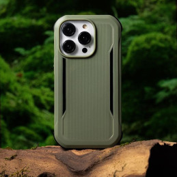 Raptic X-Doria Fort Case iPhone 14 Plus dėklas su MagSafe šarvuotu dangteliu žalios spalvos