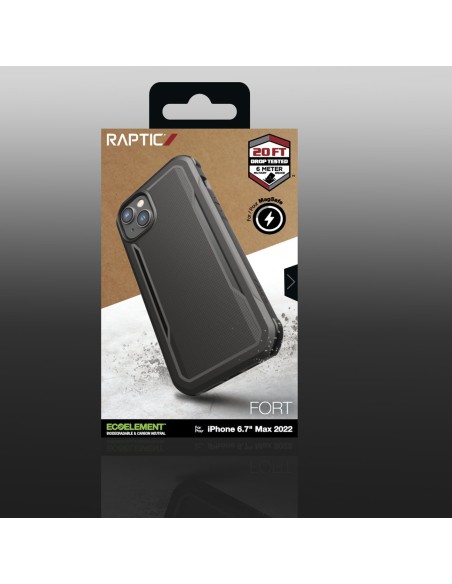 Raptic X-Doria Fort Case iPhone 14 Plus dėklas su MagSafe šarvuotu dangteliu juodu