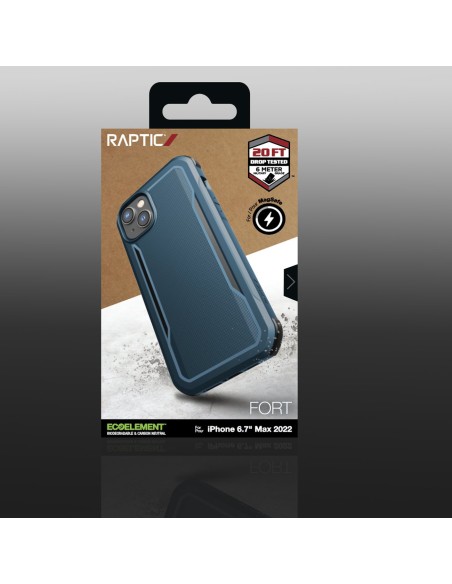 Raptic X-Doria Fort Case iPhone 14 Plus dėklas su MagSafe šarvuotu dangteliu mėlynos spalvos Raptic X-Doria Fort Case iPhone 14 Plus dėklas su MagSafe šarvuotu dangteliu mėlynos spalvos