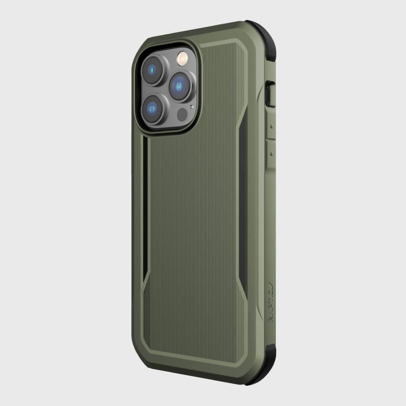 Raptic X-Doria Fort Case iPhone 14 Pro dėklas su MagSafe šarvuotu dangteliu žalios spalvos
