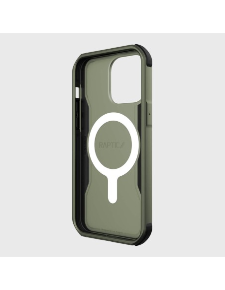 Raptic X-Doria Fort Case iPhone 14 Pro dėklas su MagSafe šarvuotu dangteliu žalios spalvos Raptic X-Doria Fort Case iPhone 14 Pro dėklas su MagSafe šarvuotu dangteliu žalios spalvos