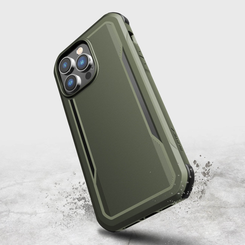 Raptic X-Doria Fort Case iPhone 14 Pro dėklas su MagSafe šarvuotu dangteliu žalios spalvos