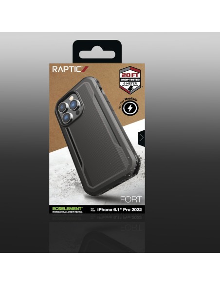 Raptic X-Doria Fort Case iPhone 14 Pro dėklas su MagSafe šarvuotu dangteliu juodu Raptic X-Doria Fort Case iPhone 14 Pro dėklas su MagSafe šarvuotu dangteliu juodu