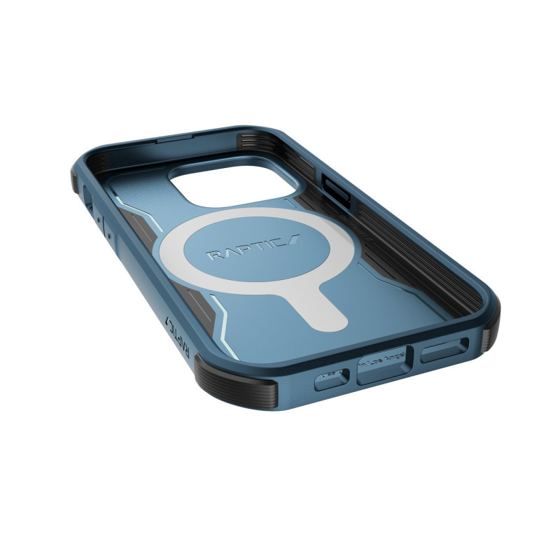 Raptic X-Doria Fort Case iPhone 14 Pro dėklas su MagSafe šarvuotu dangteliu mėlynos spalvos