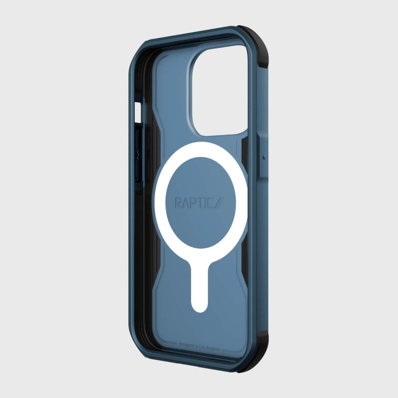 Raptic X-Doria Fort Case iPhone 14 Pro dėklas su MagSafe šarvuotu dangteliu mėlynos spalvos