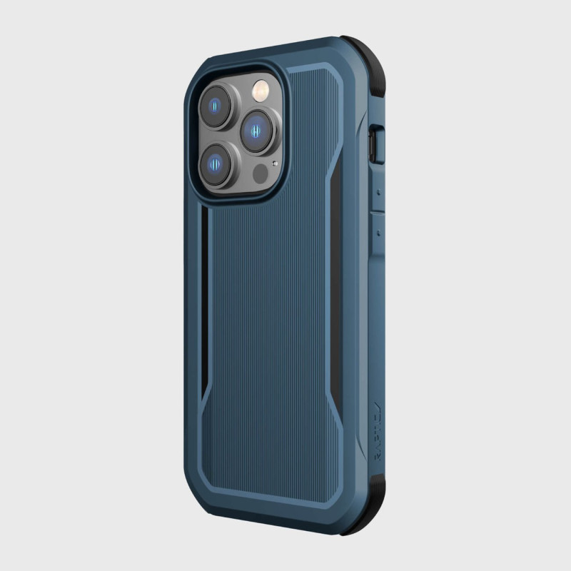 Raptic X-Doria Fort Case iPhone 14 Pro dėklas su MagSafe šarvuotu dangteliu mėlynos spalvos