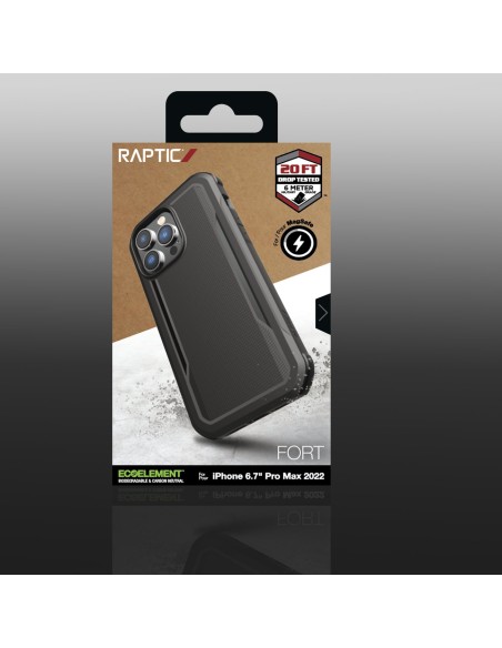 Raptic X-Doria Fort Case iPhone 14 Pro Max dėklas su MagSafe šarvuotu dangteliu juodu Raptic X-Doria Fort Case iPhone 14 Pro Max dėklas su MagSafe šarvuotu dangteliu juodu