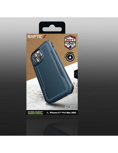 Raptic X-Doria Fort Case iPhone 14 Pro Max dėklas su MagSafe šarvuotu dangteliu mėlynos spalvos