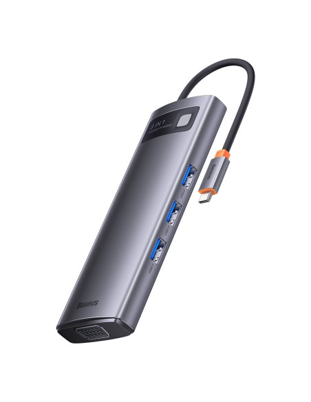 HUB 8in1 prijungimo stotis USB-C 1xHDMI 3xUSB 3.2 1xPower Delivery SD kortelių skaitytuvas TF kortelių skaitytuvas VGA pilka HUB 8in1 prijungimo stotis USB-C 1xHDMI 3xUSB 3.2 1xPower Delivery SD kortelių skaitytuvas TF kortelių skaitytuvas VGA pilka