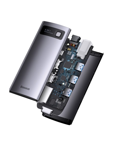 HUB 8in1 prijungimo stotis USB-C 1xHDMI 3xUSB 3.2 1xPower Delivery SD kortelių skaitytuvas TF kortelių skaitytuvas VGA pilka HUB 8in1 prijungimo stotis USB-C 1xHDMI 3xUSB 3.2 1xPower Delivery SD kortelių skaitytuvas TF kortelių skaitytuvas VGA pilka