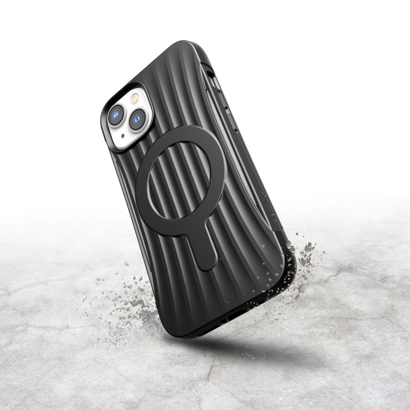 Raptic X-Doria Clutch Built Case iPhone 14 dėklas su MagSafe galiniu dangteliu juodu