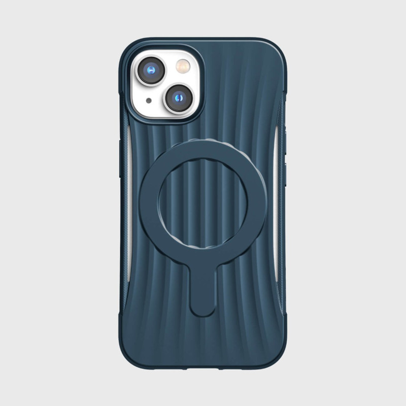 Raptic X-Doria Clutch Built Case iPhone 14 dėklas su MagSafe galiniu dangteliu mėlynos spalvos