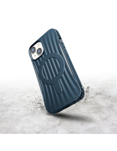 Raptic X-Doria Clutch Built Case iPhone 14 dėklas su MagSafe galiniu dangteliu mėlynos spalvos Raptic X-Doria Clutch Built Case iPhone 14 dėklas su MagSafe galiniu dangteliu mėlynos spalvos